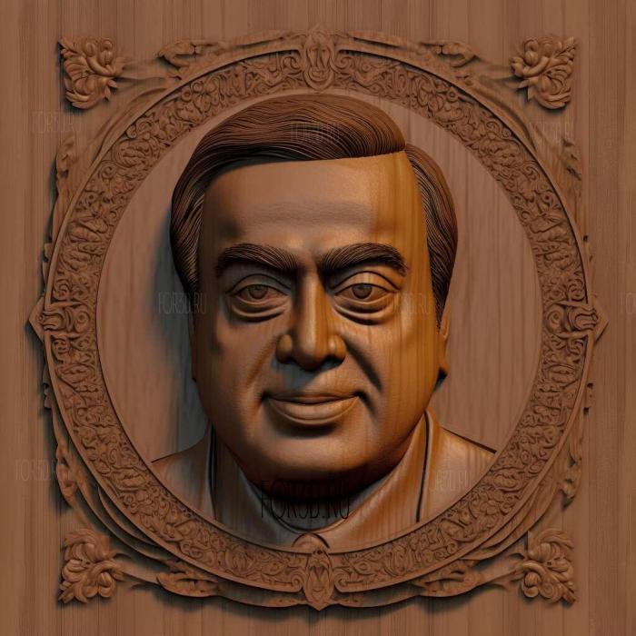 Mukesh Ambani 1 stl model for CNC